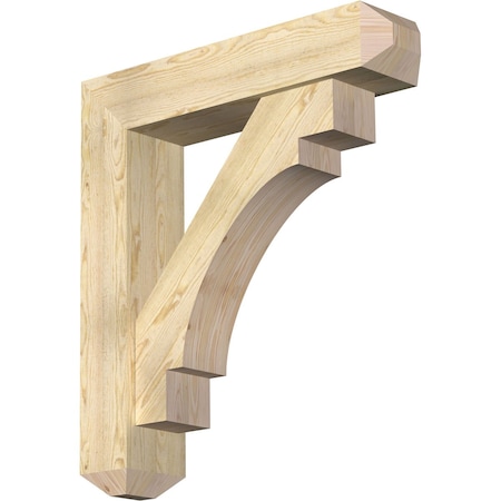 Ekena Millwork Merced Craftsman Rough Sawn Bracket w/ Offset Brace, Douglas Fir, 8"W x 36"D x 40"H BKT0806X36X40MRC04RDF